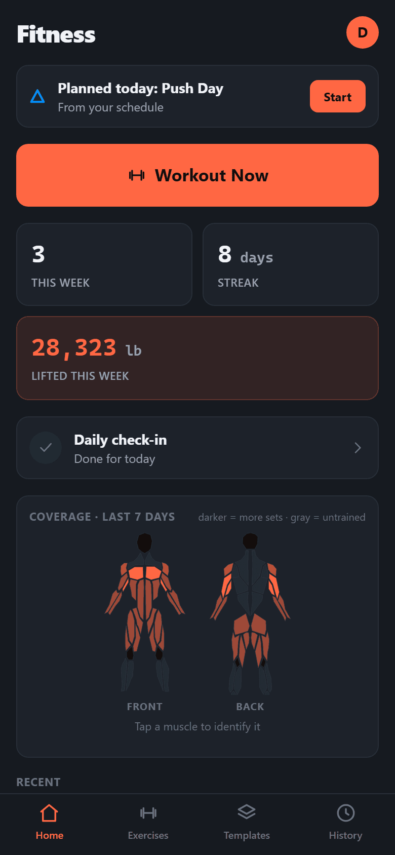 Fitness Tracker app on a phone
