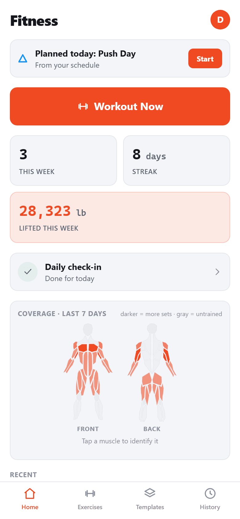 Fitness Tracker app on a phone